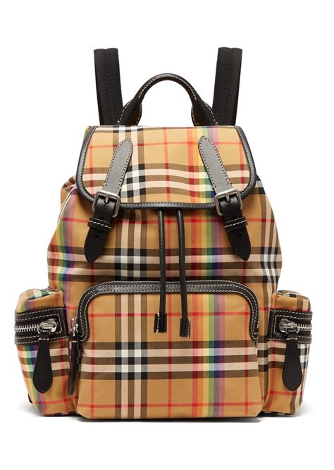 Burberry Vintage Rainbow Check Backpack 